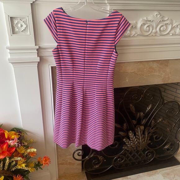 Lilly Pulitzer Briella Pink/Blue Striped Dress Sz M - Picture 3 of 6